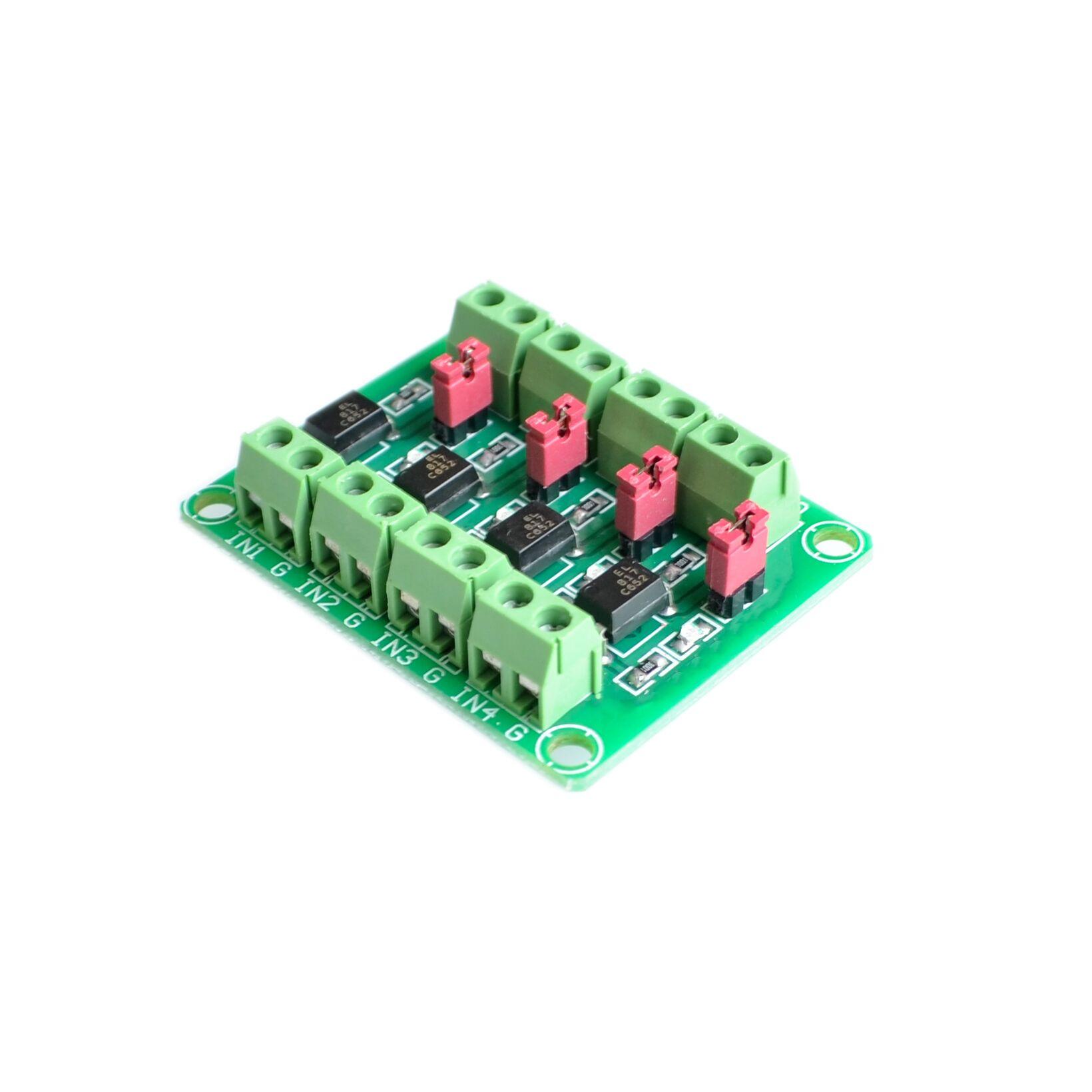 10PCS/LOT PC817 4 Channel Optocoupler Isolation Board Voltage Converter Adapter Module 3.6-30V Driver Photoelectric Isolated