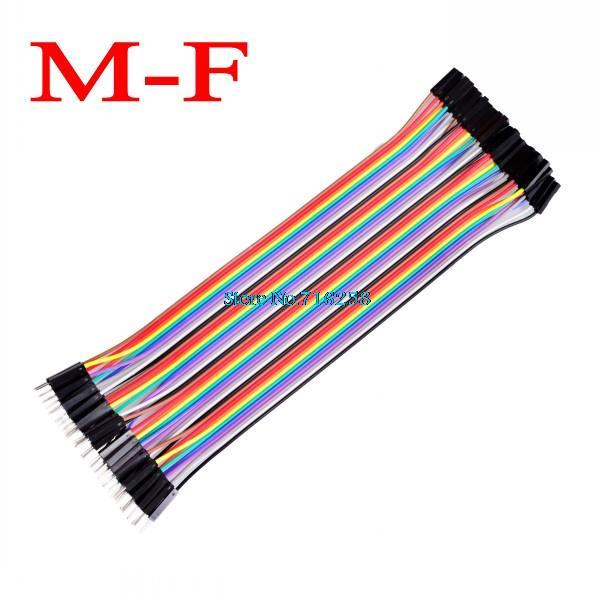 40pcs-in-Row-Dupont-Cable-20cm-2-54mm-1pin-1p-1p-Female-to-Male-jumper-wire-for