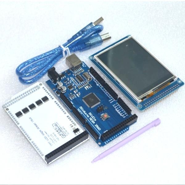 ! 3.2" TFT LCD Touch + TFT 3.2 inch Shield + Mega 2560 R3 with usb cable  kit
