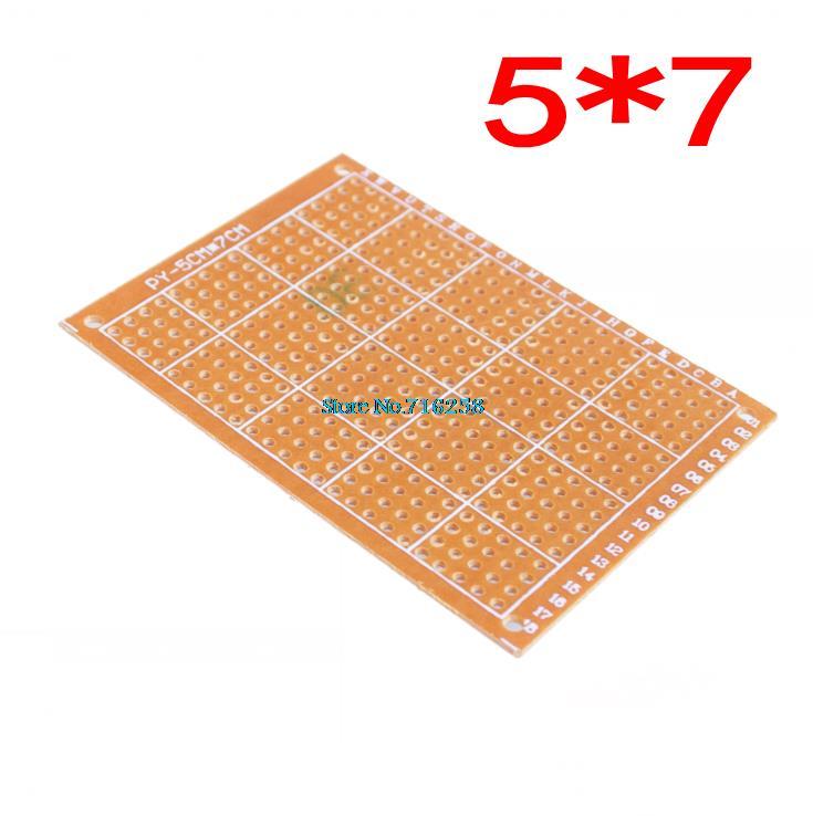 10PCS 5*7 PCB 5x7 PCB 5cm 7cm DIY Prototype Paper PCB Universal Board yellow