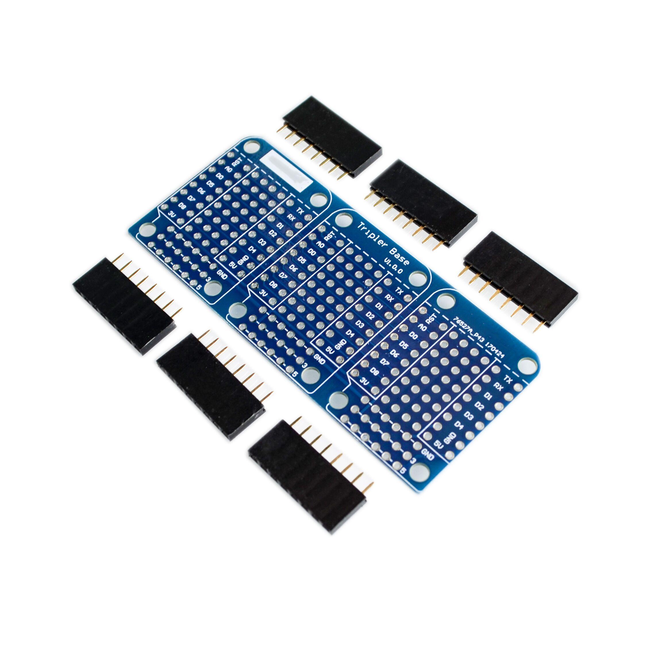 10PCS/LOT Triple Shield For WeMos D1 Mini Dua Sided Perf Board For Arduino Compatible