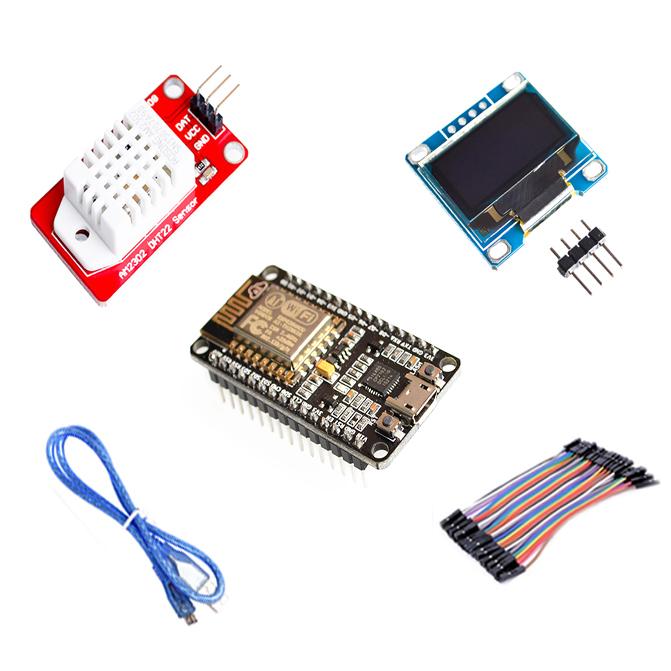 ESP8266 WIFI Starter DIY Kit for arduino NodeMCU Wireless 0.96 OLED Display module DHT22 AM2302 Temperature/ Humidity Sensor