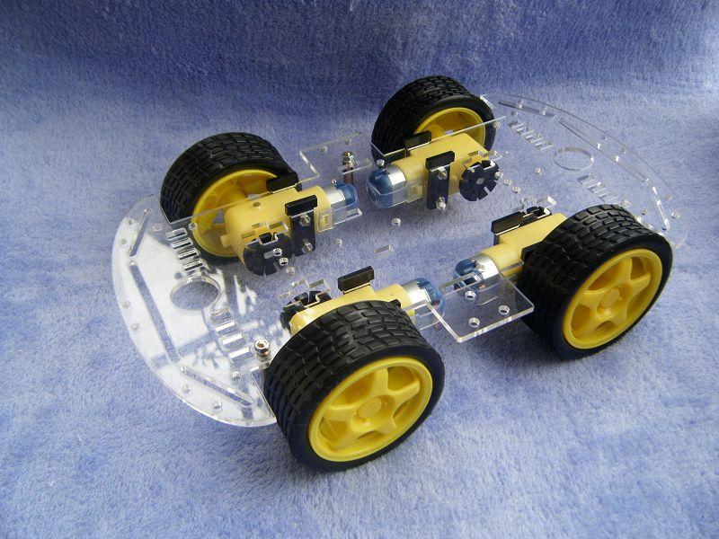 Smart-car-chassis-4WD-4-wheel-drive-force-chronological-Qiangci-motor-belt-the-code-disc-tachometer